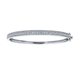 Diamond Triple Row Bangle Bracelet