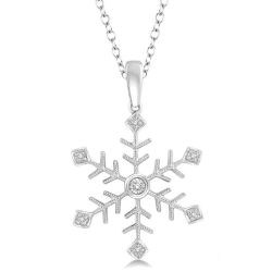 Finesse Drift Silver Snow Flake Diamond Fashion Pendant