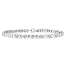 Heart Shape Silver Diamond Fashion Bracelet