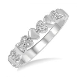 Heart Shape Silver Diamond Fashion Ring