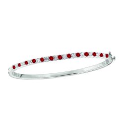Diamond and Genuine Ruby Alternating Round Tennis Bracelet