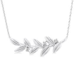 Silver Leaf Diamond Fashion Pendant