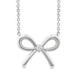 Silver Bow Diamond Fashion Pendant
