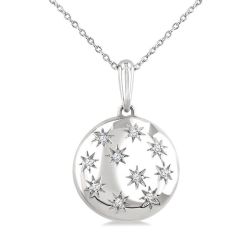 Silver Bold Circle Diamond Fashion Pendant