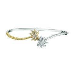 Diamond Palm Tree Bypass Bangle