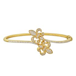 Diamond Lis Royale Fleur de Lis Bypass Bangle