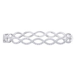 Diamond Woven White Gold Bangle
