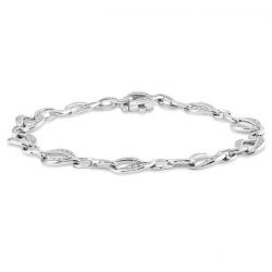 Silver Infinity Shape Diamond Bracelet