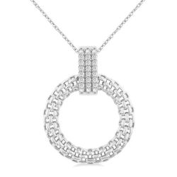 Silver Bold Circle Diamond Pendant