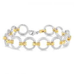 Silver Circle Diamond Fashion Bracelet