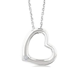 Silver Heart Shape Diamond Fashion Pendant