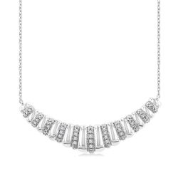 Silver Bold Ribbed Diamond Fashion Pendant