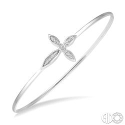 Silver Cross Diamond Flex Fashion Bangle