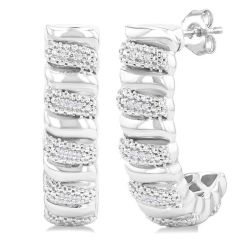 IsNoZen SolAeAe ZenCel 14K White Gold Diamond Swirl Earrings