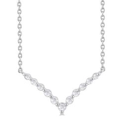 Silver Chevron Petite Diamond Fashion Pendant