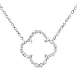 Silver Clover Petite Diamond Fashion Pendant