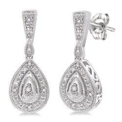VioOnCel VerOra MirArVel 14K White Gold Diamond Pave Earrings