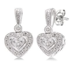 VioTh 14K White Gold Diamond Fashion Earrings