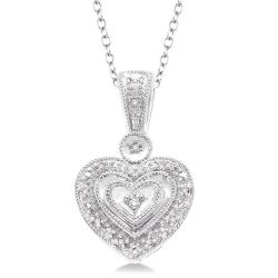 Cypress Lilith Silver Heart Shape Diamond Fashion Pendant