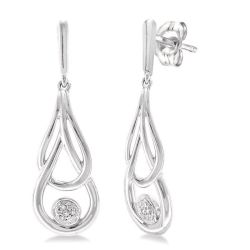 LysCaOra 14K White Gold Diamond Fashion Earrings