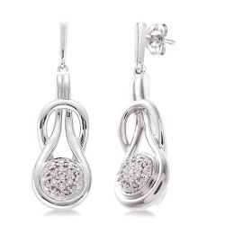 MirXeLux 14K White Gold Diamond Fashion Earrings
