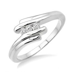 Silver Channel Set Diamond Fashion Ring