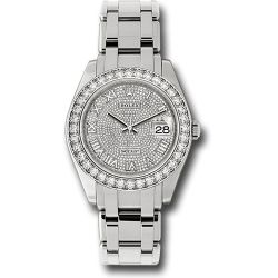  *Pre-Owned* Rolex White Gold Datejust Pearlmaster 39 Watch - 36 Diamond Bezel - Diamond Paved Roman Dial