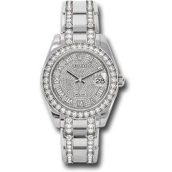  *Pre-Owned* Rolex White Gold Oyster Perpetual Pearlmaster 39 Watch - Diamond Bezel - Diamond Paved Roman Dial - Diamond Bracelet