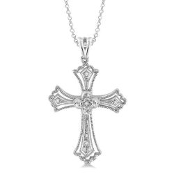 Rill Étoile Silver Cross Diamond Fashion Pendant