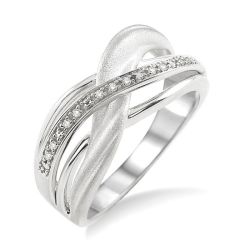 Silver Swirl Diamond Fashion Ring