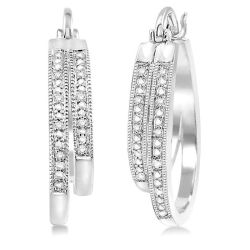 LoNo 14K White Gold Diamond Fashion Earrings