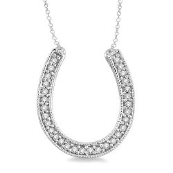 Silver Horseshoe Diamond Fashion Pendant