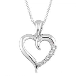 Silver Journey Heart Diamond Pendant