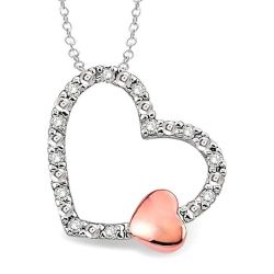 Silver Heart Shape Diamond Fashion Pendant