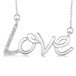 Silver Love Diamond Pendant