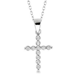 Silver Cross Petite Diamond Fashion Pendant
