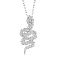 Silver Snake Diamond Fashion Pendant
