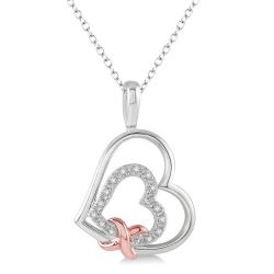 Freya Silhouette Silver Heart Shape Diamond Fashion Pendant