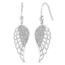 CaNoXe 14K White Gold Diamond Fashion Earrings