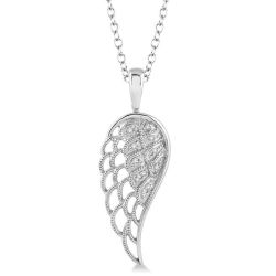 Ember Yew Silver Angel Wings Diamond Fashion Pendant