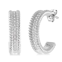 IsTh 14K White Gold Diamond Fashion Earrings