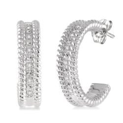 ZenCaXe 14K White Gold Diamond Fashion Earrings