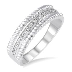 Silver Rope Diamond Ring