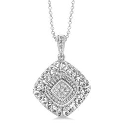 Peregrine Couture Silver Cushion Shape Diamond Pendant