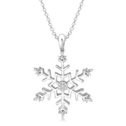 Meadow Kestrel Silver Snow Flake Diamond Fashion Pendant