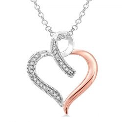 Silver Heart Shape Diamond Fashion Pendant