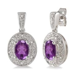 SolTh 14K White Gold Diamond Pave Earrings