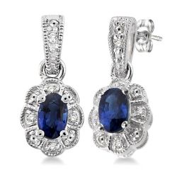 DorOraDor 14K White Gold Diamond Floral Earrings