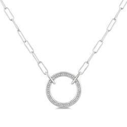 Silver Paperclip Diamond Fashion Pendant