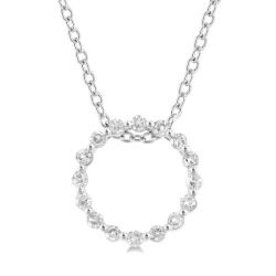 Silver Circle Petite Diamond Fashion Pendant